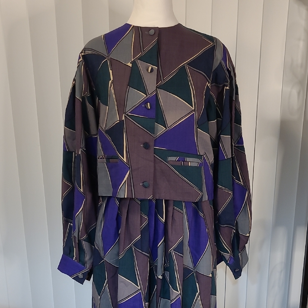 Vtg. Liberty Thomas and Jonathon Geometric Patterned 2 Pc Set